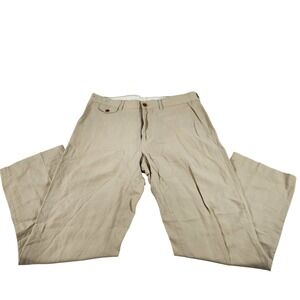 Polo Ralph Lauren Mens Classic Fit Linen Pants Tan Beige 33x30 Luxury Summer